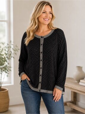 Alembika Polka Dot Cardigan Size Medium